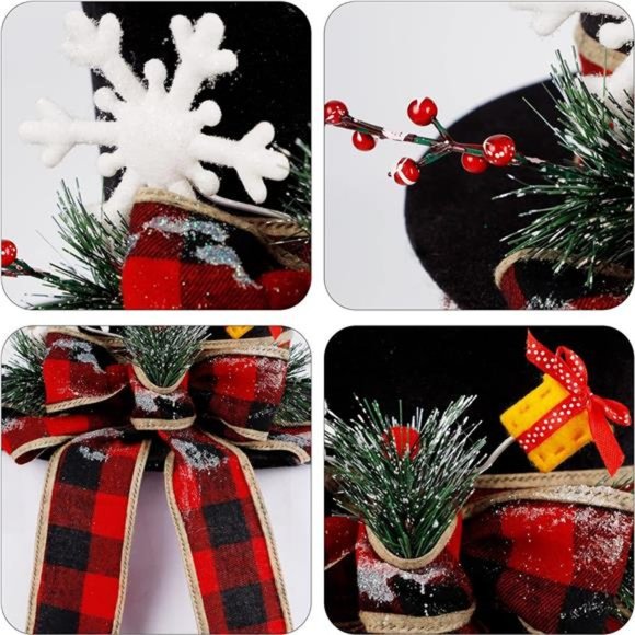 Christmas Tree Topper Hat, Black Velvet Hat 12" x 9" Inches - Picture 6 of 9